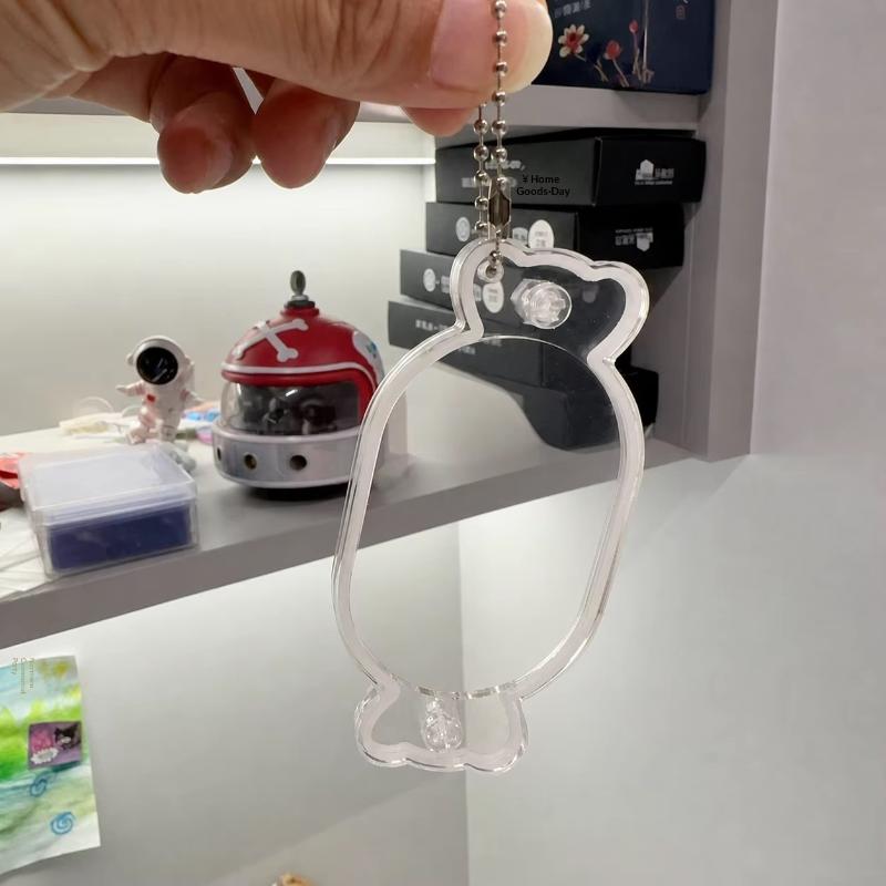 Candy Shaped Acrylic DIY Shaker Keychain Clear Charm Case Multi Colors for Handmade Craft Enthusiasts Daily Use