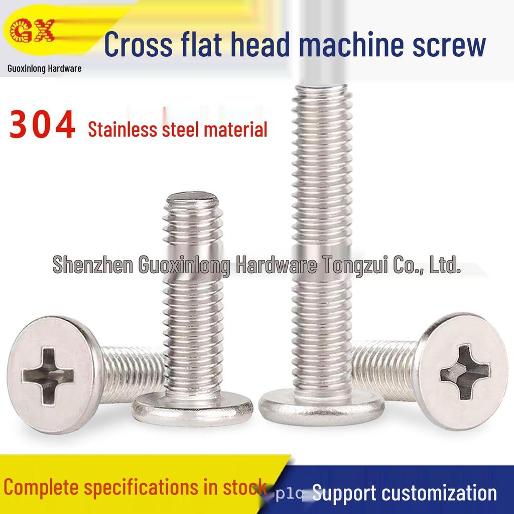 304 Stainless Steel Enlarged Flat Head Cross Machine Screw M4/M5 – Various Lengths