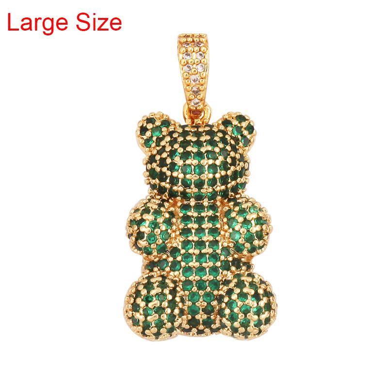 

Luxury Fine Inlaid Rainbow Cubic Zirconia Charm Pendant,Cute Bear Jewelry Necklace Bracelet Making Supplies M85