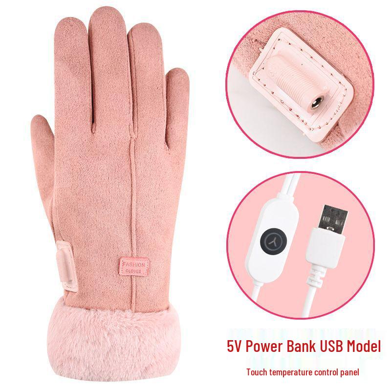 USB Rechargeable Heated Touchscreen Cycling Gloves for Men and Women
