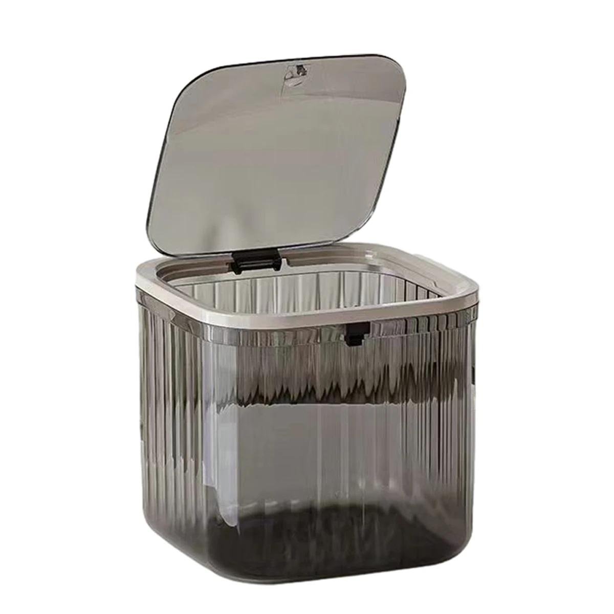 

Пресс-тип Мини Настольный мусорный бак Прозрачный Высококачественный Настольный Корзина для Бумаги Бытовая Студенческая Общежитие Хранение Ведро L