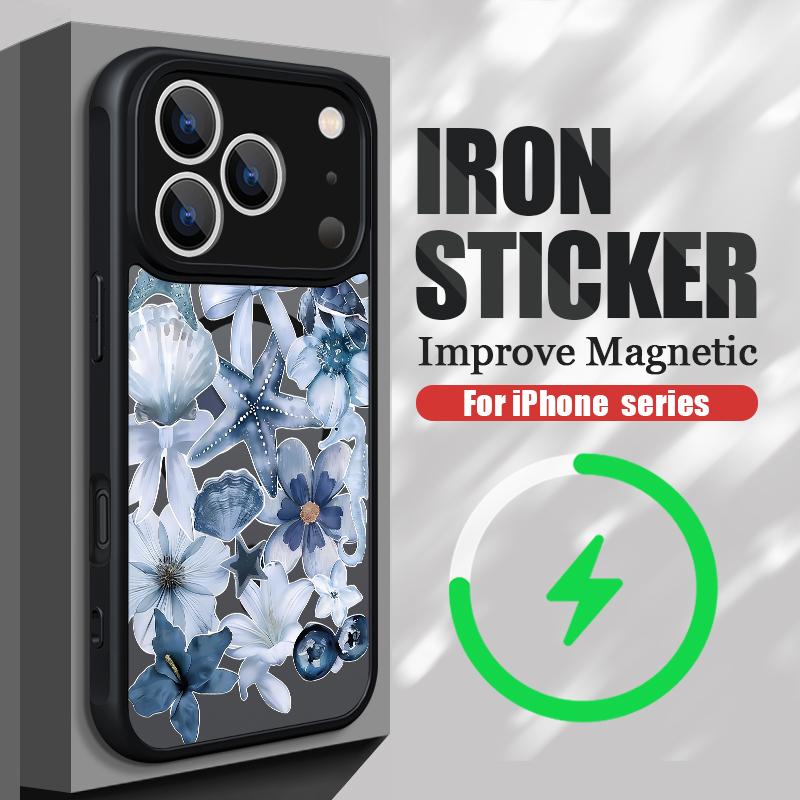Vintage Floral Pattern Case For iPhone 17 Pro Max Magnetic For Magsafe Rugged Bumper Cover For iPhone 16 15 14 13 Pro Max