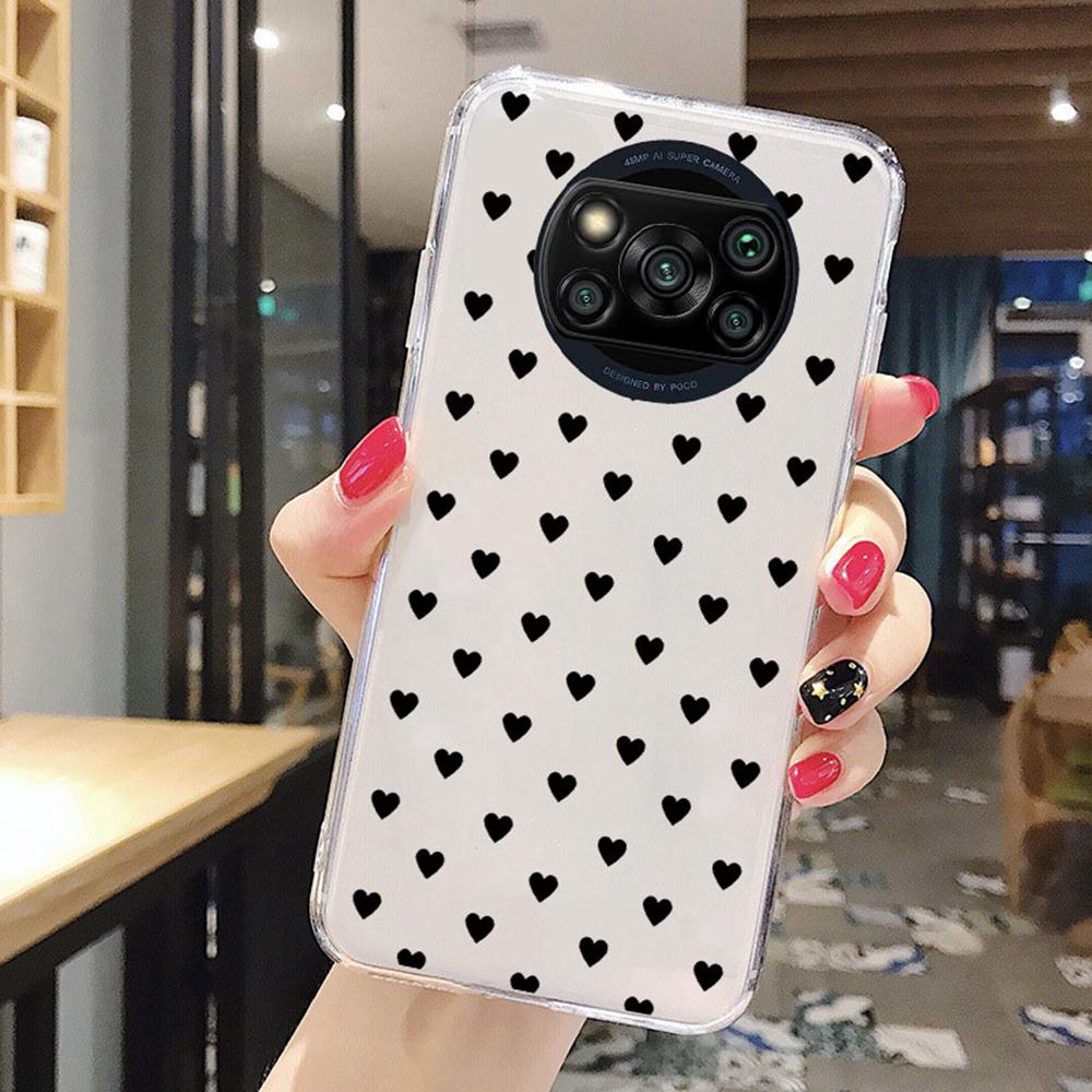 Cute Heart Love Transparent Clear Non-Yellowing Phone Case For Xiaomi Poco X3 Pro NFC Cover Silicone for Pocox3 Poco X3 6.67"