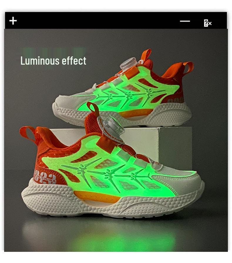 Girls' Summer Breathable Mesh Running Shoes with Rotating Buckle