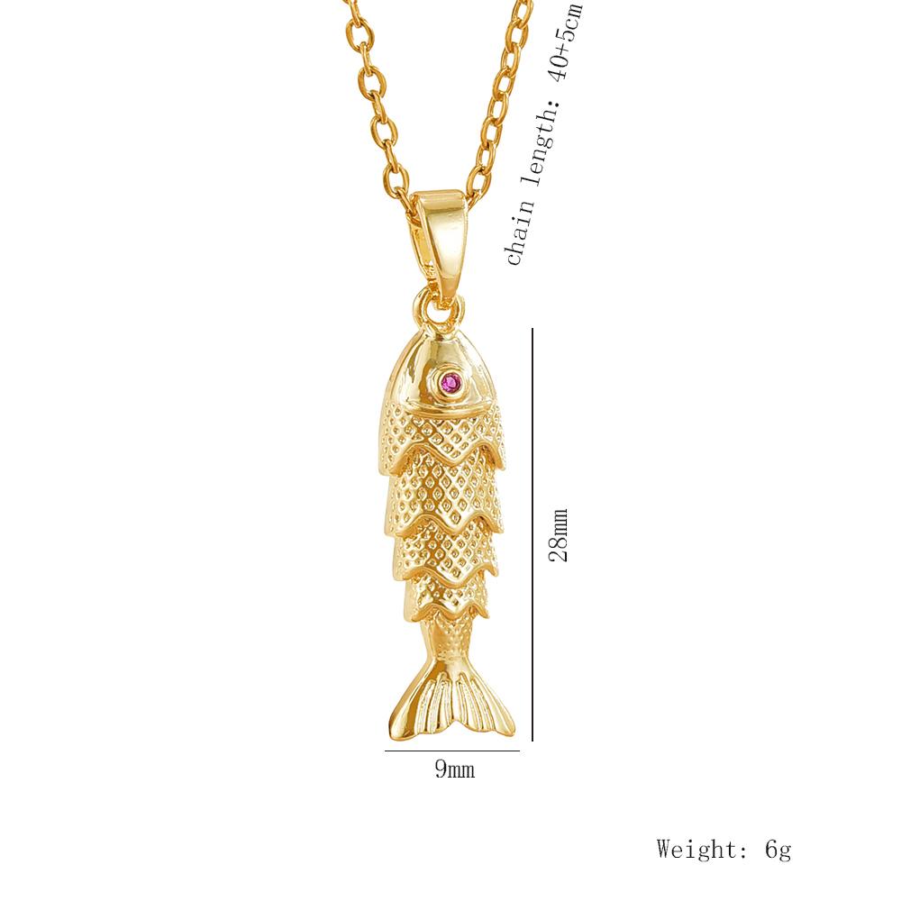 Collar de Peces Pequeños Retro Móviles para Mujer Colgante de Koi de Lujo Personalizado Cadena para Clavícula de Acero Inoxidable Accesorio de Joyería
