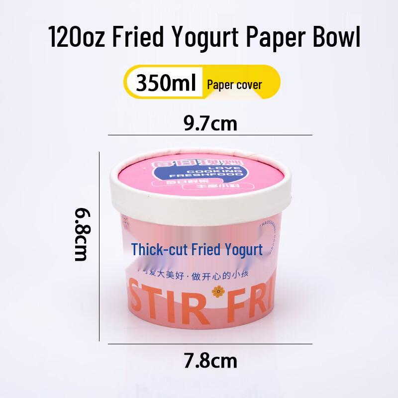 Handon Disposable Fried Yogurt Paper Bowls with Lids
