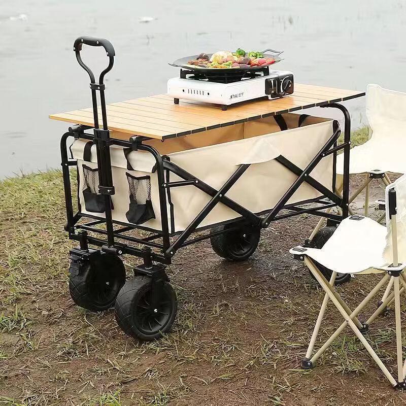 Outdoor Camping Wagon with Tank Wheels