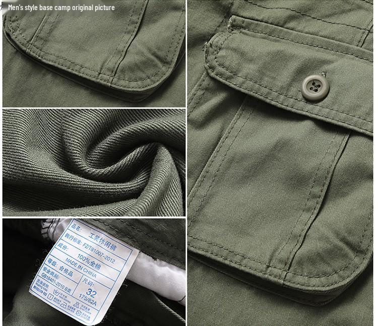 Men's Multi-Pocket Workwear Loose Fit Plus Size Straight-Leg Pants