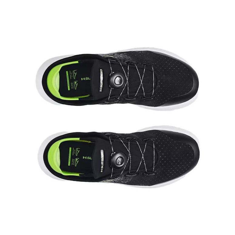 Under Armour Ua Flow Slipspeed Nízké Casual Běžecké Boty S Boa Dial Unisex tenisky Černá Zelená 3027057-002