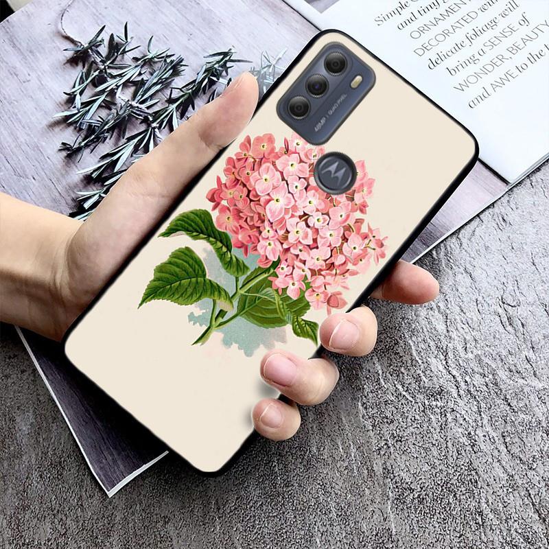 Etui na telefon z motywem hortensji dla Motorola Edge 50 40 Pro 40 30 Ultra Neo G Power G Stylus G Play E32 E20 E40