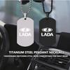 Stainless Steel Car Custom Engraved Necklace Square Pendant Gift For Lada Vesta Granta Largus Vaz Samara Vesta Niva 4X4 2110 F3