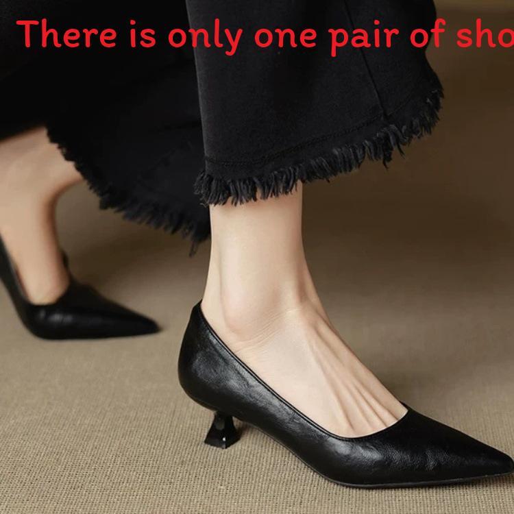 Fall Womens Pointed Toe Low Heel Dress Shoes With Pu Material For Office Wear