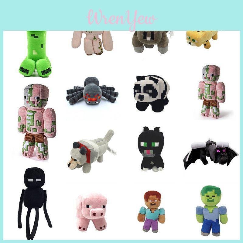 Adorable Minecraft Plush Toys Featuring Soft Creeper Enderman And Wolf Characters