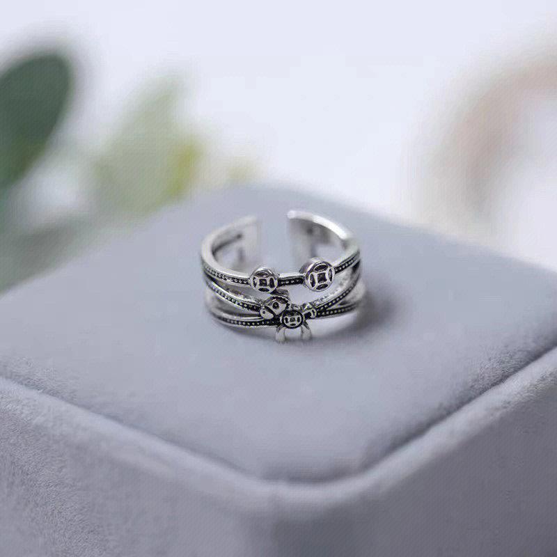 BELLA BOX Net Red Hot Sell Immediately Rich Copper Money Personality Retro Old Ins Trend Niche Index Finger Open Ring Female