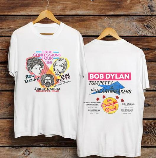 

Vintage 1986 Confessions Tour Shirt Jerry Garcia Bob Dylan Tom Petty Shirt S
