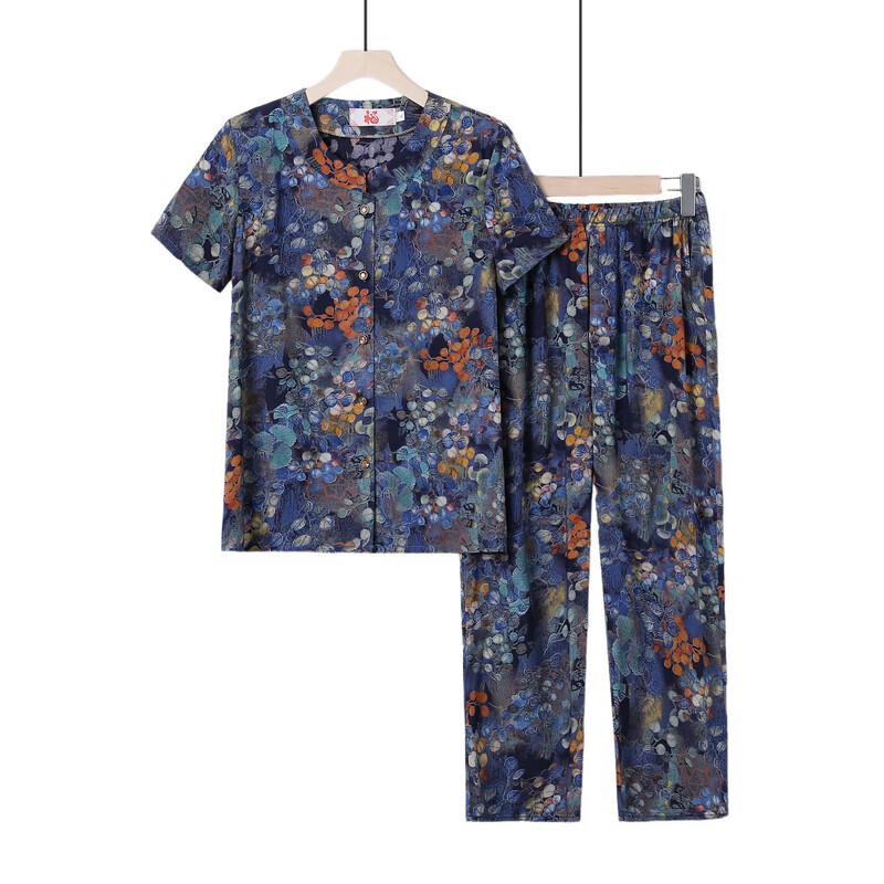 YUZHAOLIN Senior Women's Plus Size Summer Short Sleeve Set