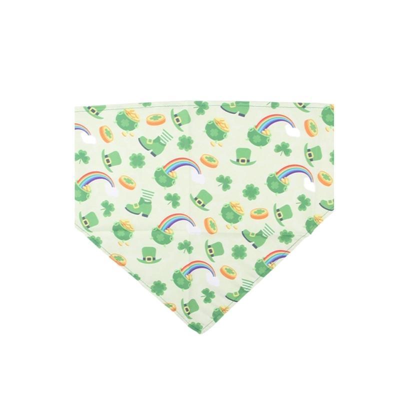 SaintPatricks Dogs Scarf Pet Printed Neck Scarf Holiday Bandanas Party Accessory