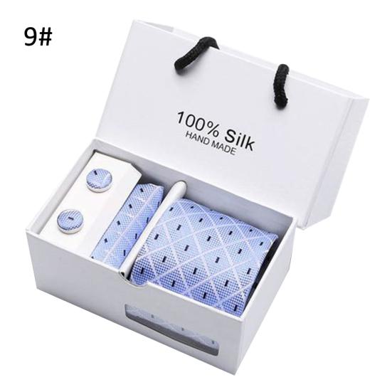 5Pcs Men Handkerchief Cuff Button Necktie Suit Wedding Party Accessories?Gift