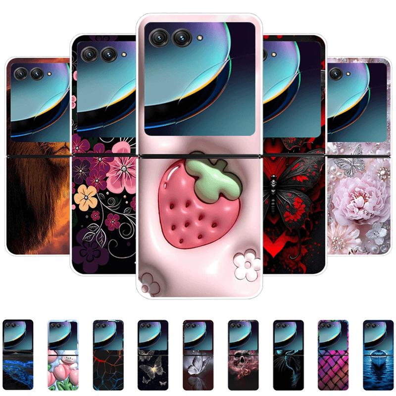 Dla Motorola Razr 40 50 Ultra 5G Przezroczyste Etui Razr40 Razr4 Twardy PC Przezroczysty Tylny Pokrowiec na Telefon Dla Motorola Razr+ Etui