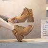 European and American Style Spring and Autumn New British Martin Boots Women's Short Tube High Heel Short Boots Versatile Platform Women's Shoes