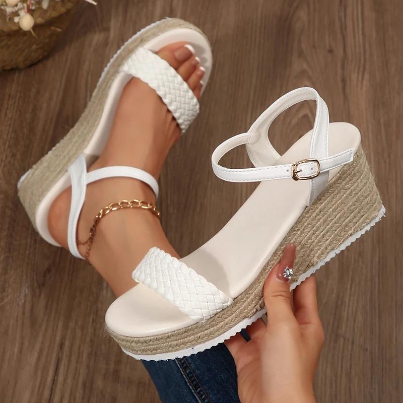 Fashion Summer Women High Heels Casual Sandals Beach Chunky Platform Sandals for Woman Bohemian Plus Size Female Sandalias