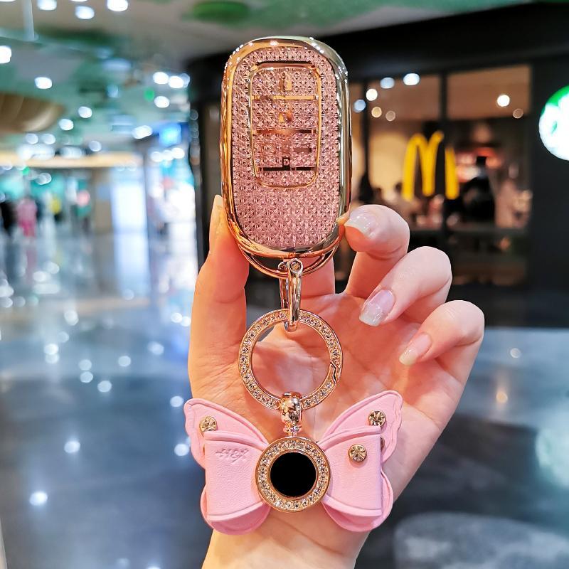 Car Key Case Cover Shell For Honda Civic 23 Crv Vezel Xrv Zrv Integra Hrv Ens1 E:Np Key Shell Keychain