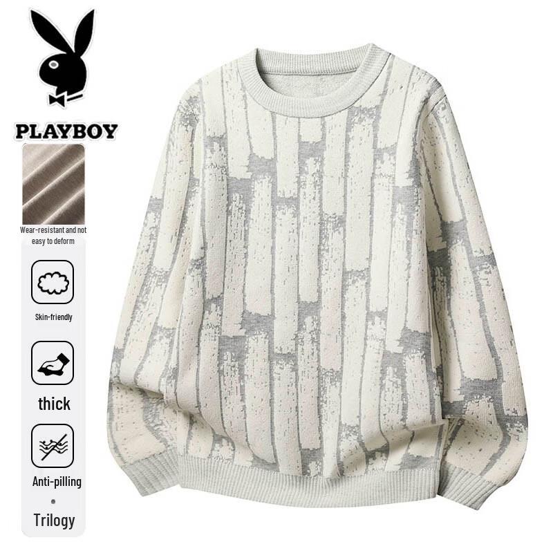 PLAYBOY Men's Round Neck Pullover Sweater
