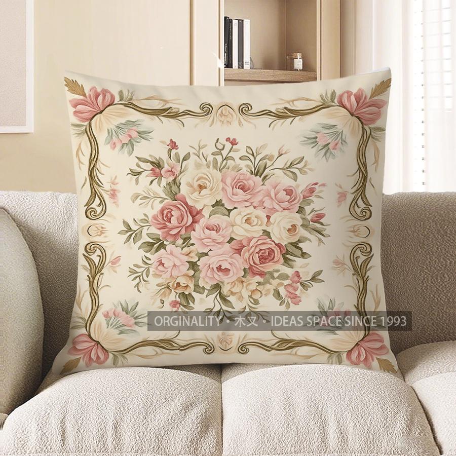 Home Decor Floral Roses Cushion Cover For Home Decor Pattern Cushion Cover Suitable For Sofa Bedroom Car Pillow Cover