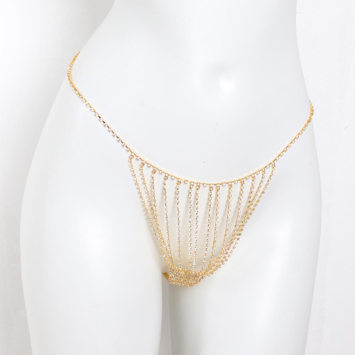 

Европейско-американский стразовый бодичейн-стринг - Сексуальный, очаровательный и модный золотой