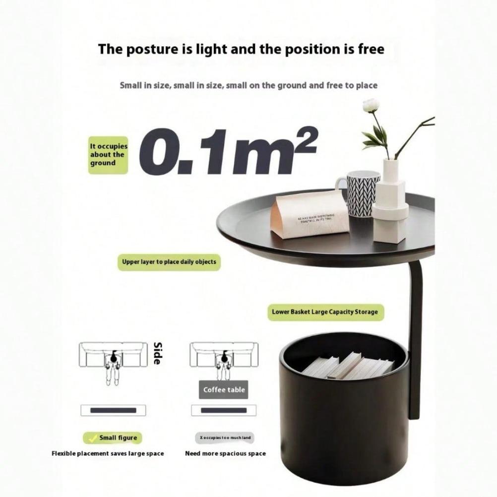 Storage Coffee Table Creative Covered Small Round Table Living Room Small Round Table Storage Rack Bedroom Bedside Table