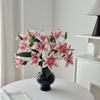 2 Heads Film Lily Artificial Flowers Fake Floral for Home Wedding Table Decor Ornament