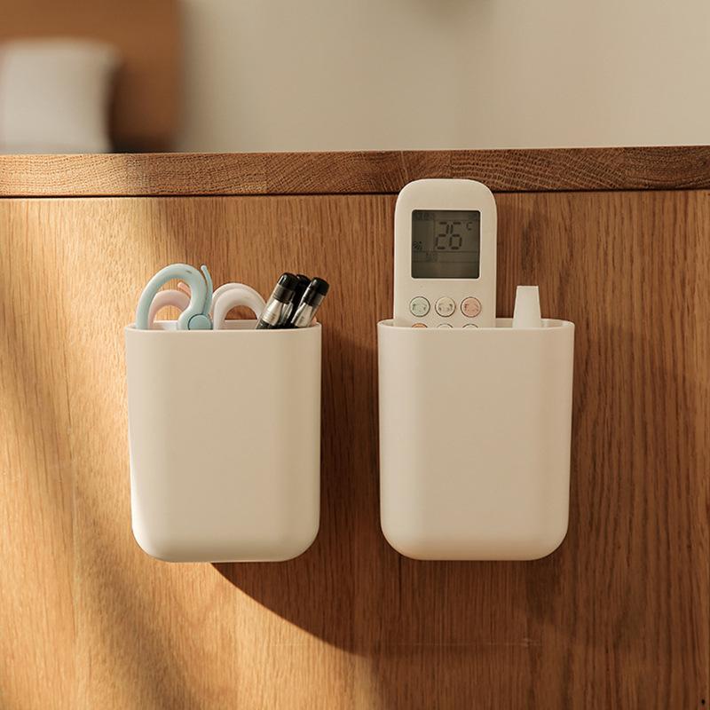 Wall-Mounted Bathroom Organizer: Punch-Free Storage for Makeup Brushes, Toothbrush, Toothpaste & More