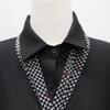 Shiz Madam Women S Back Button Scarf Collar Long blouSe T57181