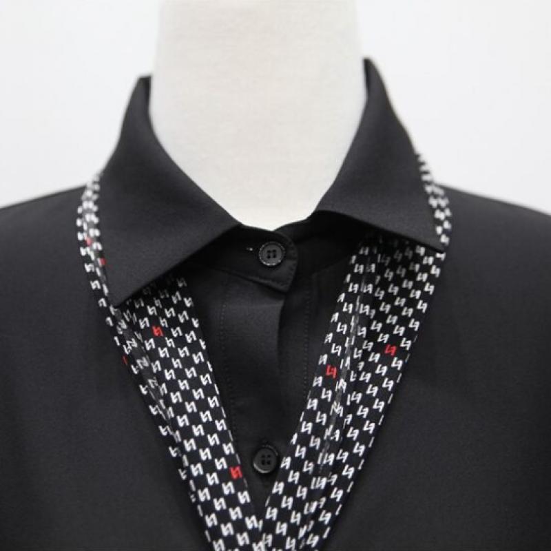 Shiz Madam Women S Back Button Scarf Collar Long blouSe T57181