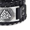 PU Leather Bracelet European Retro Beautiful Black Viking Totem Bracelet for Parties Cosplay