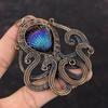 Titanium Coated Shell Pendant Copper Wire Wrapped Gemstone Pendant Octopus Pendant Handmade Band New Pendant Copper Jewelry Engagement Gifts
