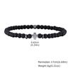 Gallstone Cross Beaded Bracelet for Men Boys,4mm Red Pine Stone Black Onyx Elastic Wristband,Simple Stackable Jewelry