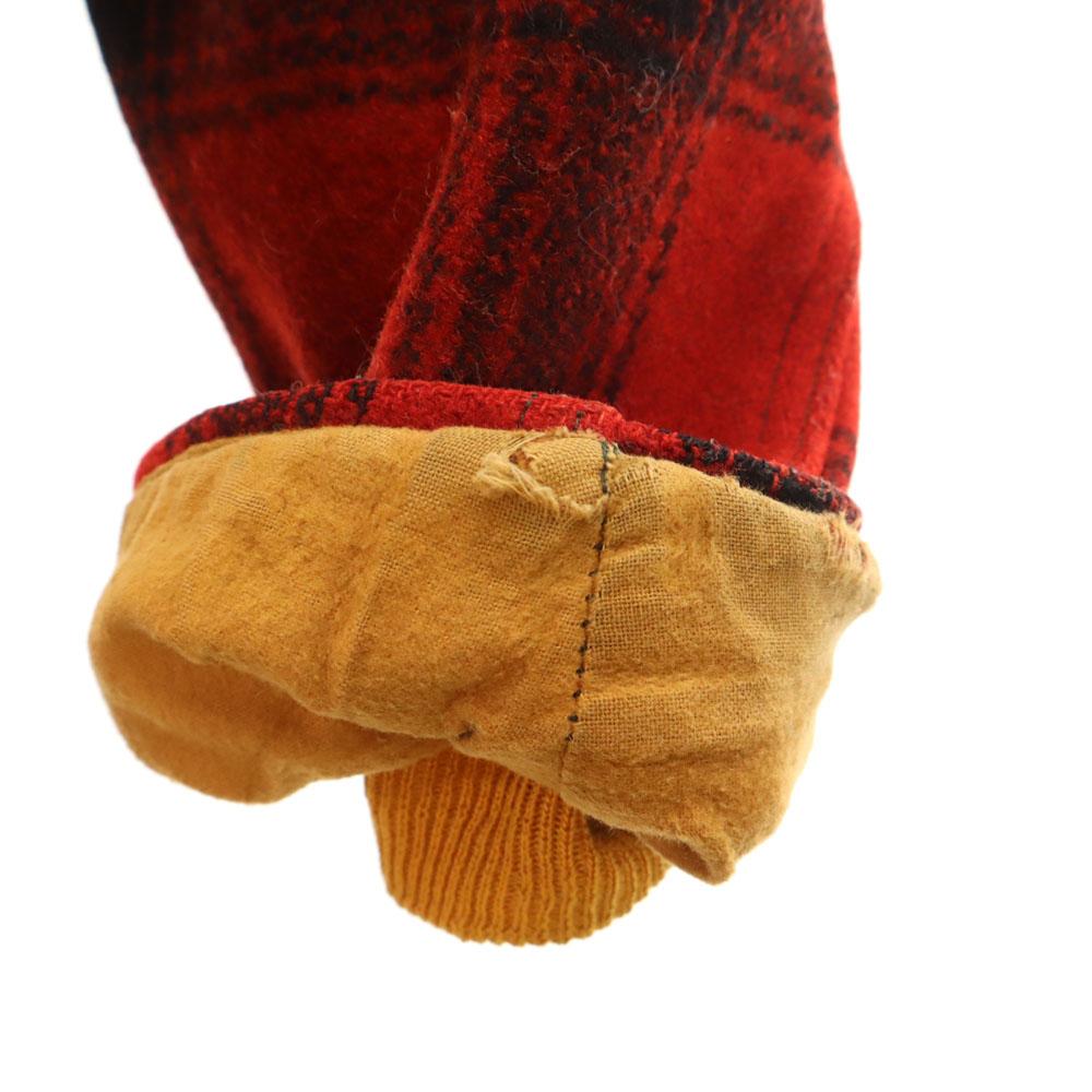 VINTAGE 40s 50s Hand warmer pocket Mackinaw Buffalo Check Pattern wool Hunting jacket Men's Used