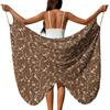 Damen Strand-Überwurfkleid mit Blumenprint, schulterfreies Wickel-Strandkleid, leichte Sommer-Sarong-Badebekleidungs-Abdeckung