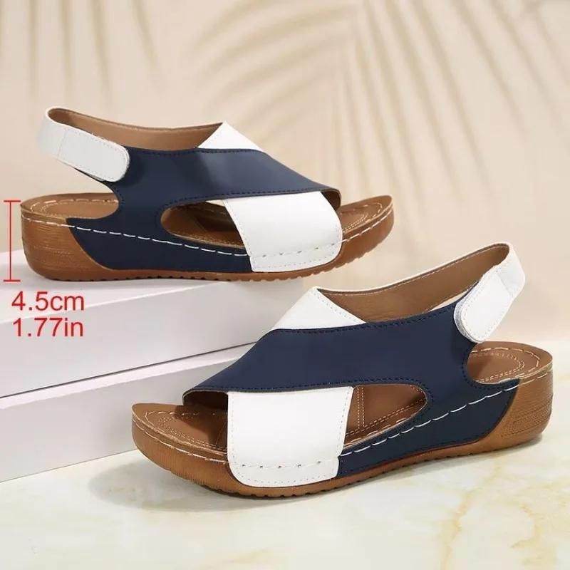 2025 Summer Open Toe Women's Sandals Fashion Color Matching New Plus Size Casual Light Comfortable Best Seller Wedge Sandals