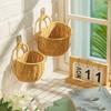 Wall Mounted Plastic Garlic Storage Basket Handwoven Garlic Container Vegetable