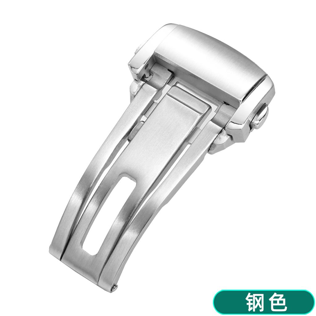 For Longines 18mm Adjustable Butterfly Watch Buckle For Silicone rubber strap Stainless Steel Metal Clasp Watch band Accessories