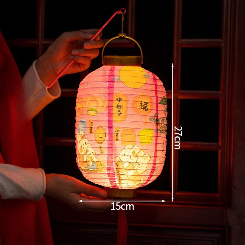 Festive Chinese Lantern Mid-Autumn Spring Festival New Year Decoration Outdoor Hanging Paper Palace Lanterns Festival Atmosphere