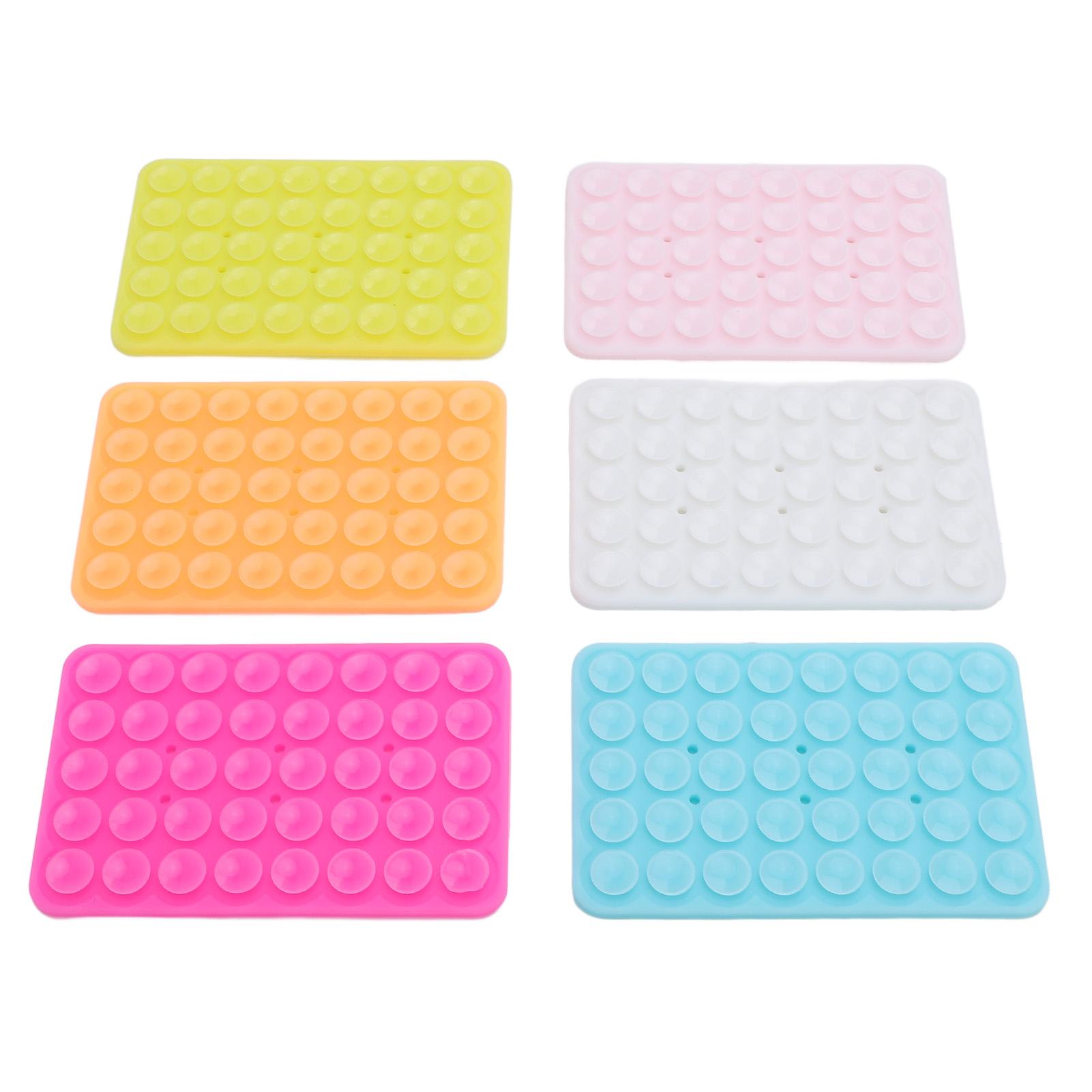 

6 шт. Крепление для телефона на присоске, флуоресцентный цвет, силикон, двусторонний, сильный противоскользящий