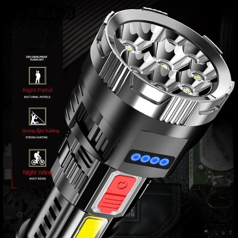 Powerful Torch Outdoor Rechargeable Led Side Light Home Portable Mini Lighting Multifunction Torch