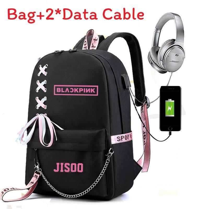 Bow Kids Stray Tie Strap Backpack Cartoon Letter Print Schoolbag Gift Fashion