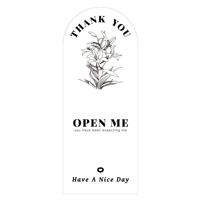 50 Sheets/pack, Floral Stickers, Minimalist, Printed Decoration, Rectangular, Sealing Stickers, Gift Box Sealing Stickers, Adhesive Labels