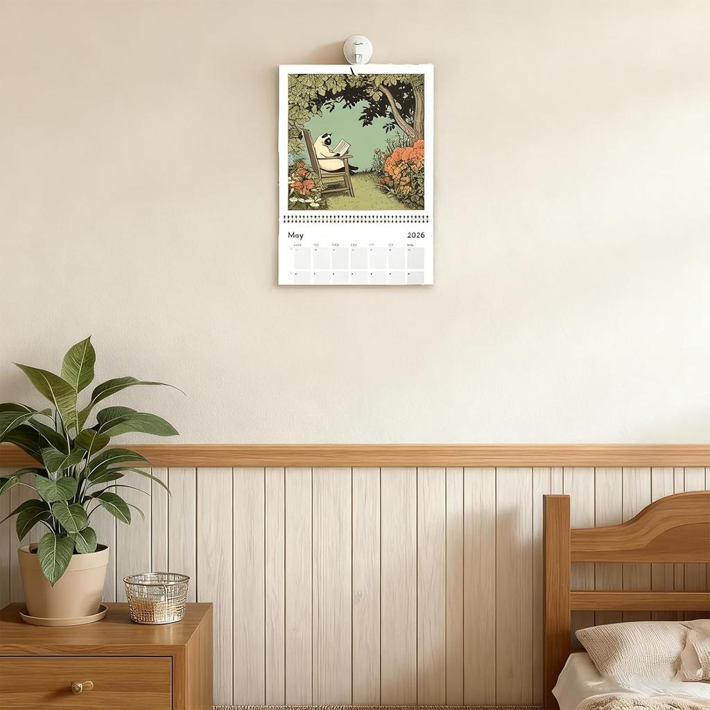 Monthly Wall Calendar Cute Cat Design Hangable 2026 Wall Calendars for Living Room Bedroom Home Wall Decor for Cat Lover