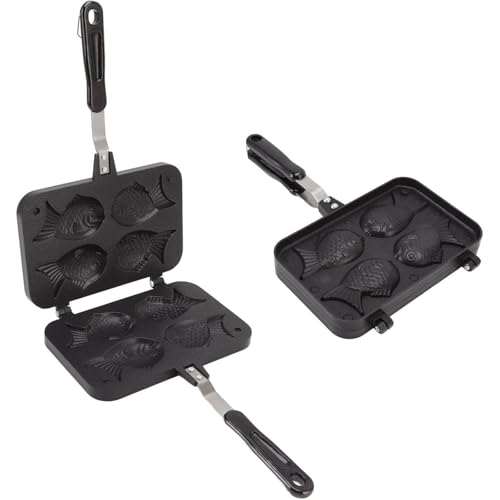 

Taiyaki Pan, Taiyaki Maker, Aluminum Alloy, Non-Stick Coating, Heat-Resistant Handle, Waffle Iron with Fixed Bracket, Taiyaki Pan, Outdoor Use