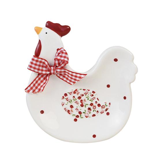 Keramikschale Teller Tasse Set Rote Blume Bräter Keksglas Hühnerförmige Keksdose für Gewürze Zucker Snacks Bauernhaus Dekor Ostergeschenk